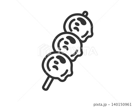 みたらし団子のアイコン(線画)のイラスト みたらし団子のアイコン(線画)のイラスト 140150961