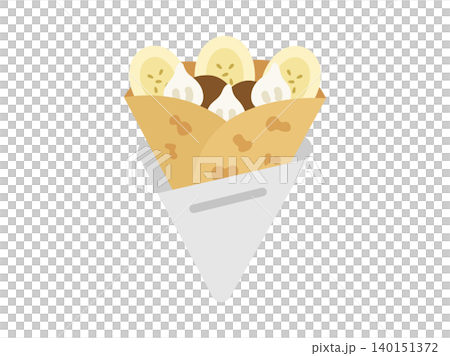 バナナチョコクレープのアイコンのイラスト バナナチョコクレープのアイコンのイラスト 140151372