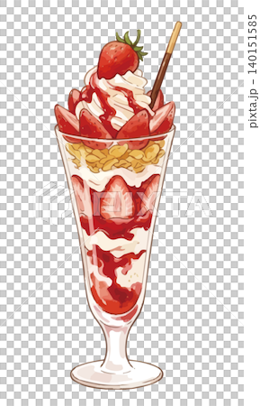 An illustration of a mouthwatering strawberry parfait An illustration of a mouthwatering strawberry parfait 140151585