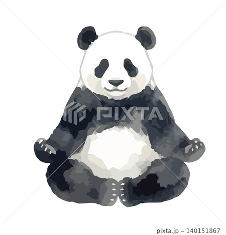 水彩風のカンフーをするパンダのイラスト 140151867