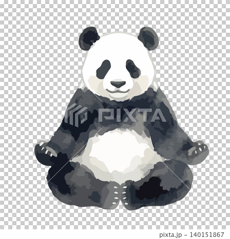 水彩風のカンフーをするパンダのイラスト 140151867