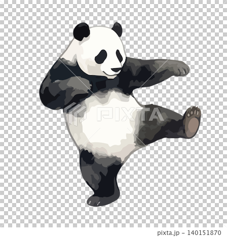 A watercolor-style illustration of a panda doing kung fu. A watercolor-style illustration of a panda doing kung fu. 140151870