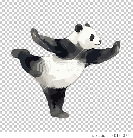 A watercolor-style illustration of a panda doing kung fu. A watercolor-style illustration of a panda doing kung fu. 140151875