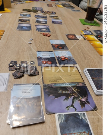 Mozyr, Belarus, April 20 2025: Gameplay of the board game Aeons End 140152265