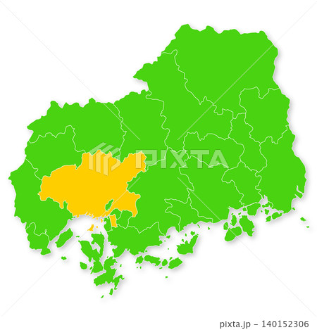 広島県と広島市の地図 広島県と広島市の地図 140152306