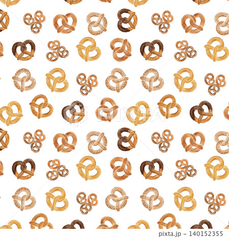 水彩風のプレッツェルのイラスト 140152355