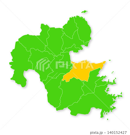 大分県と大分市の地図 大分県と大分市の地図 140152427