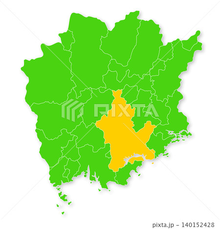 岡山県と岡山市の地図 岡山県と岡山市の地図 140152428