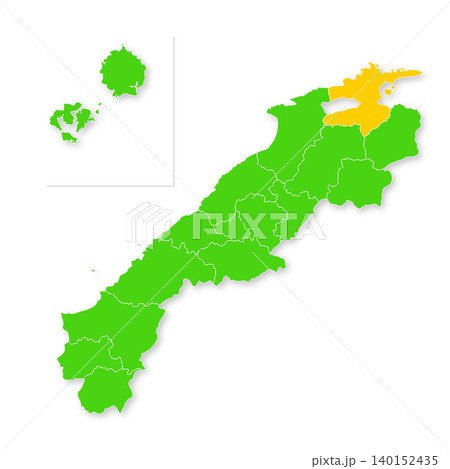 島根県と松江市の地図 島根県と松江市の地図 140152435