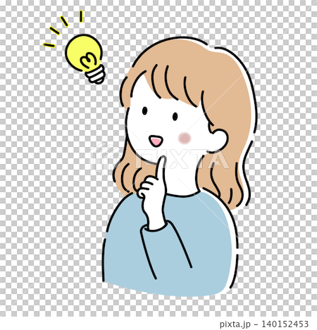 閃いた女性のベクターイラスト 140152453