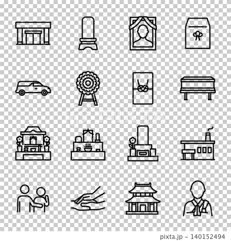 簡易圖標集 | 日本葬禮、追悼會與佛教儀式 140152494