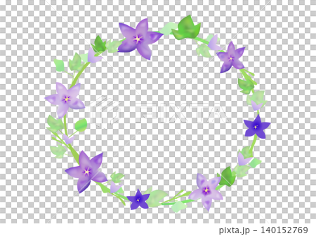 キキョウの花で作られた紫色のリース 140152769