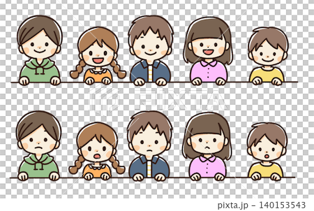 かわいい子供たちの顔アイコンセット 140153543