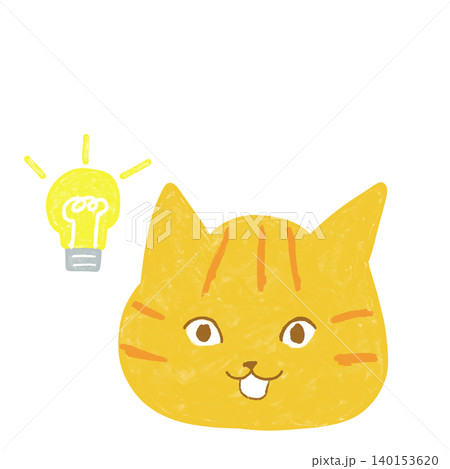 アイデアがひらめいた茶トラ猫 かわいい猫の表情イラスト素材 アイデアがひらめいた茶トラ猫 かわいい猫の表情イラスト素材 140153620