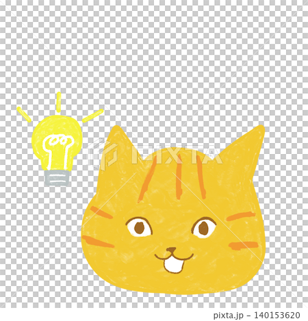 アイデアがひらめいた茶トラ猫 かわいい猫の表情イラスト素材 アイデアがひらめいた茶トラ猫 かわいい猫の表情イラスト素材 140153620