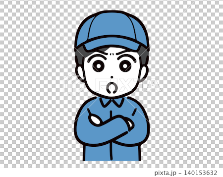 An angry young man in work clothes (upper body, front view) An angry young man in work clothes (upper body, front view) 140153632