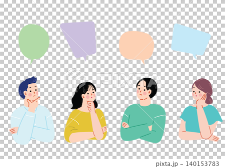 一幅描繪一男一女在做與莎草花有關的事情的插圖。 140153783