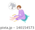 ゾウの足のようにむくんだ足を抱えて困っている女性 ゾウの足のようにむくんだ足を抱えて困っている女性 140154573
