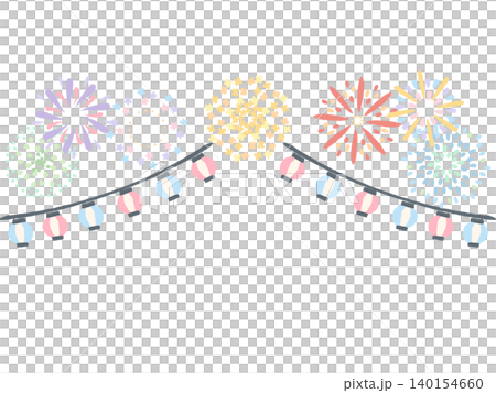 夏祭りのお知らせに使える手描きヘッダーイラスト 140154660
