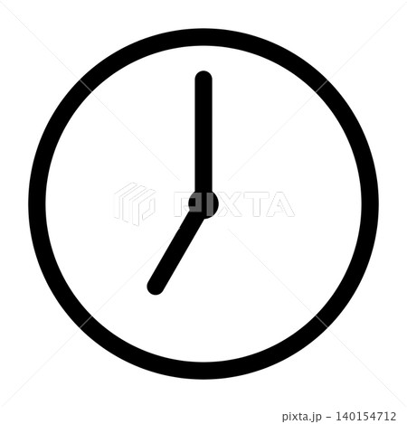 7時を示す時計の線画アイコン 140154712
