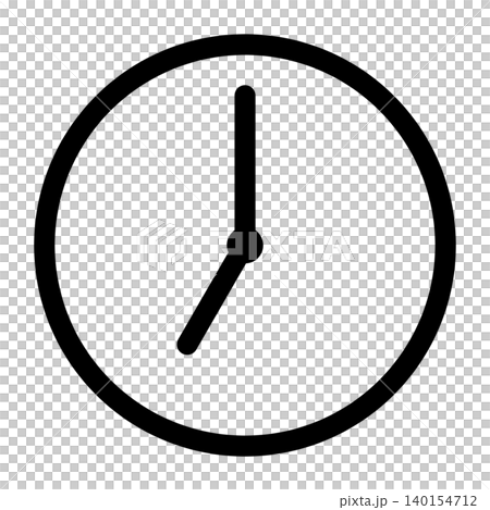 7時を示す時計の線画アイコン 140154712