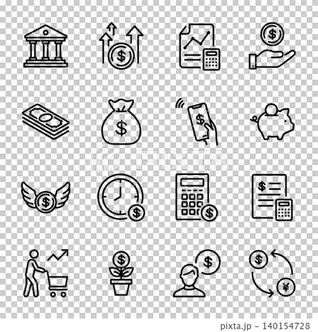 Simple Icon Set | Dollar, Money, Assets, Investment, Economy Simple Icon Set | Dollar, Money, Assets, Investment, Economy 140154728
