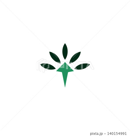 Green plant pointer logo design Green plant pointer logo design 140154991