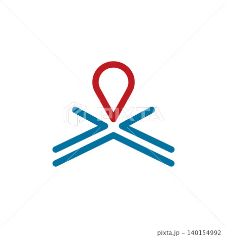 Pin location map position mark logo design 140154992