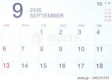 2026年カレンダー (9月) 2026年カレンダー (9月) 140155737