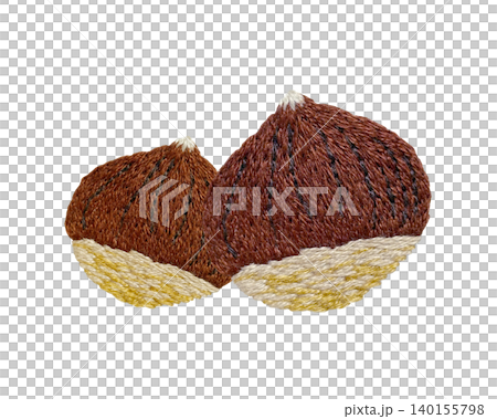 [Chestnut Material] Hand-embroidered illustration material 140155798