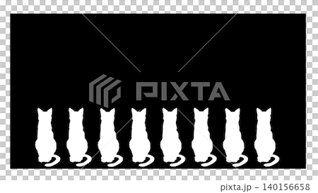 Cat silhouette illustration material Cat silhouette illustration material 140156658