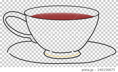 Teacup illustration (transparent background/PNG/JPEG) 140156675