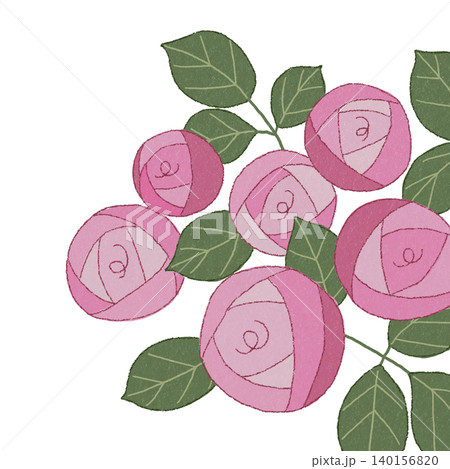 手描きの花のイラスト バラ 手描きの花のイラスト バラ 140156820