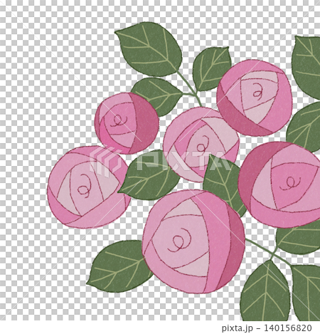 手描きの花のイラスト バラ 手描きの花のイラスト バラ 140156820