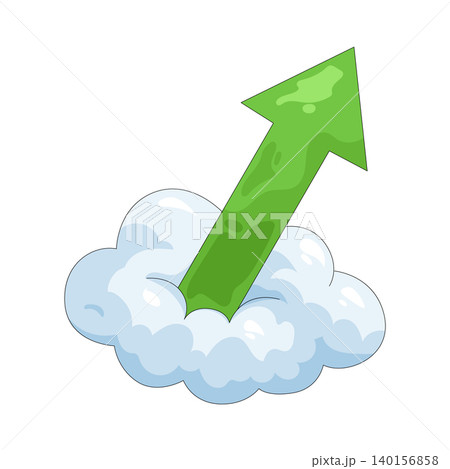 Illustration of cloud with an upward arrow 140156858