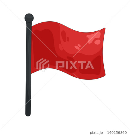 Illustration of red flag Illustration of red flag 140156860