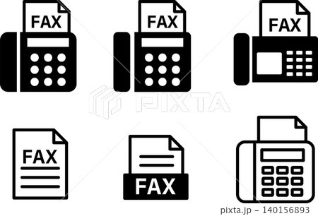 FAX・ファックス・プリンターのアイコンイラスト FAX・ファックス・プリンターのアイコンイラスト 140156893