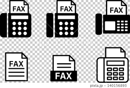 FAX・ファックス・プリンターのアイコンイラスト FAX・ファックス・プリンターのアイコンイラスト 140156893