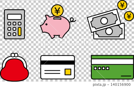 お金や経済・銀行のアイコンイラスト素材 140156900
