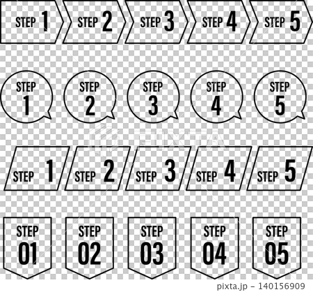 Numbered bullet points, checklist steps, and flowchart template Numbered bullet points, checklist steps, and flowchart template 140156909