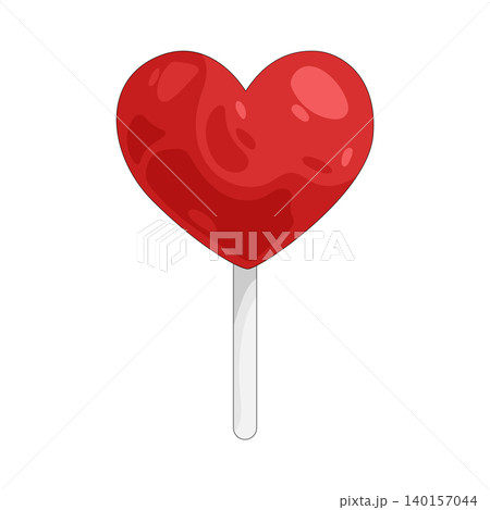 Illustration of heart shaped lollipop Illustration of heart shaped lollipop 140157044