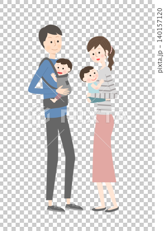 A couple holding their twin babies A couple holding their twin babies 140157120