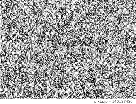 【背景透過】有機的な図形とうねる線が画面全体を埋め尽くす、手描きの抽象モノクロ背景素材 【背景透過】有機的な図形とうねる線が画面全体を埋め尽くす、手描きの抽象モノクロ背景素材 140157456