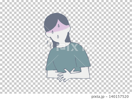 一個女人腹痛的插圖 140157520