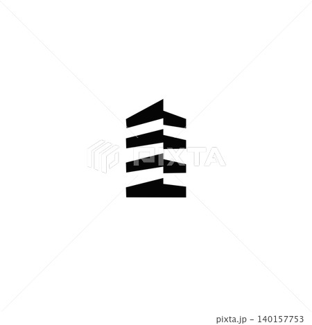 Modern skyscraper building logo design Modern skyscraper building logo design 140157753