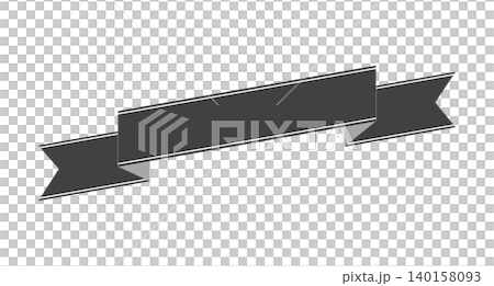 Simple black ribbon frame material, angled. 140158093