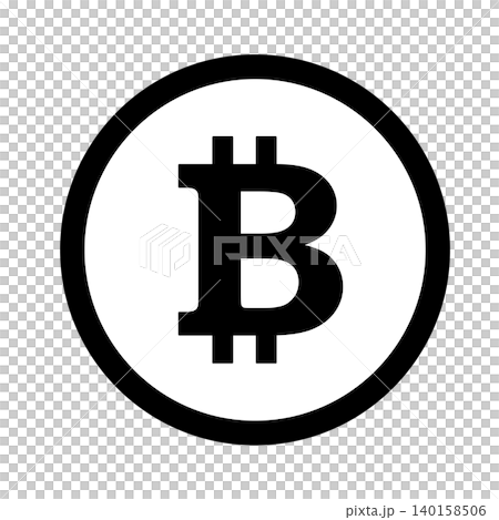 比特幣符號 001 的簡單圖示插圖 比特幣符號 001 的簡單圖示插圖 140158506