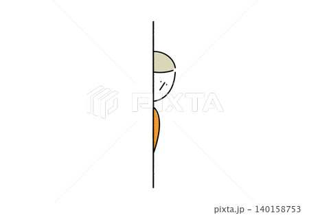 こっそり覗く女性 こっそり覗く女性 140158753