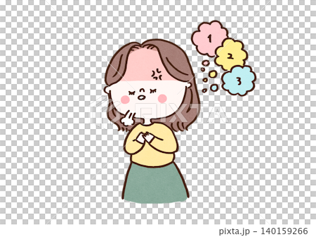 A woman counts and takes deep breaths while feeling angry (anger management) A woman counts and takes deep breaths while feeling angry (anger management) 140159266