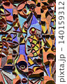 Colorful abstract geometric relief mosaic wall art 140159312